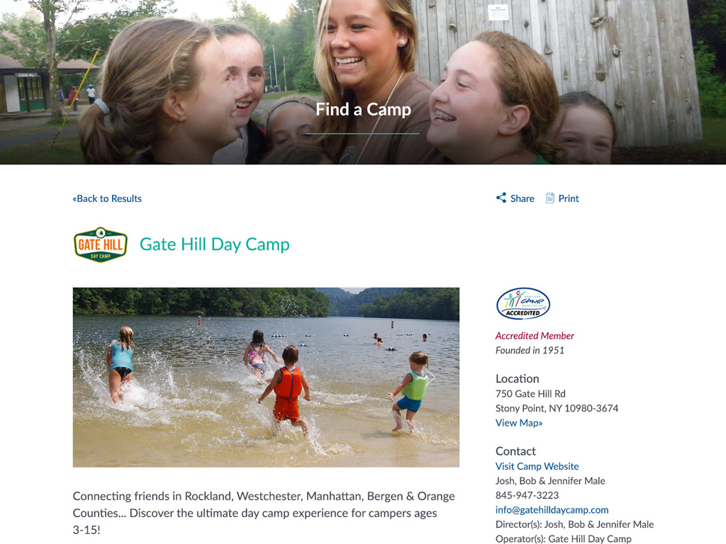 American Camp Association - Camp Detail Page