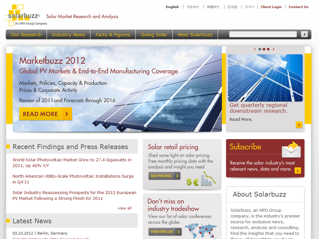 Solarbuzz - Home Page